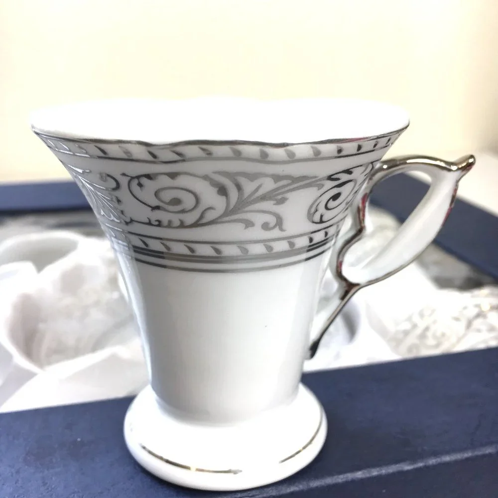 JOSEPH SEDGH Tea Espresso cups & Saucers Fine Porcelain Set 6 Tableware NWOT